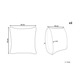 Zestaw 2 poduszek dekoracyjnych BOSSIELLA Bawełna 45 x 45 cm Beżowoszary Wzór zwierzęcy