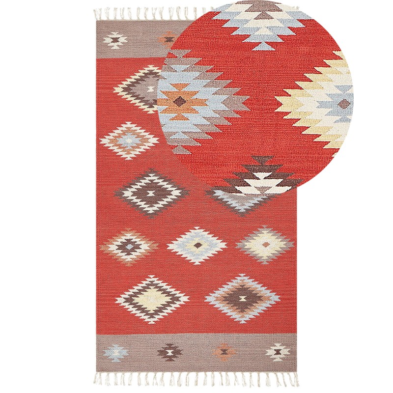 Dywan bawełniany kilim 80 x 150 cm wielokolorowy LORUT