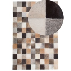 Dywan patchwork skórzany 200 x 300 cm wielokolorowy SOKE