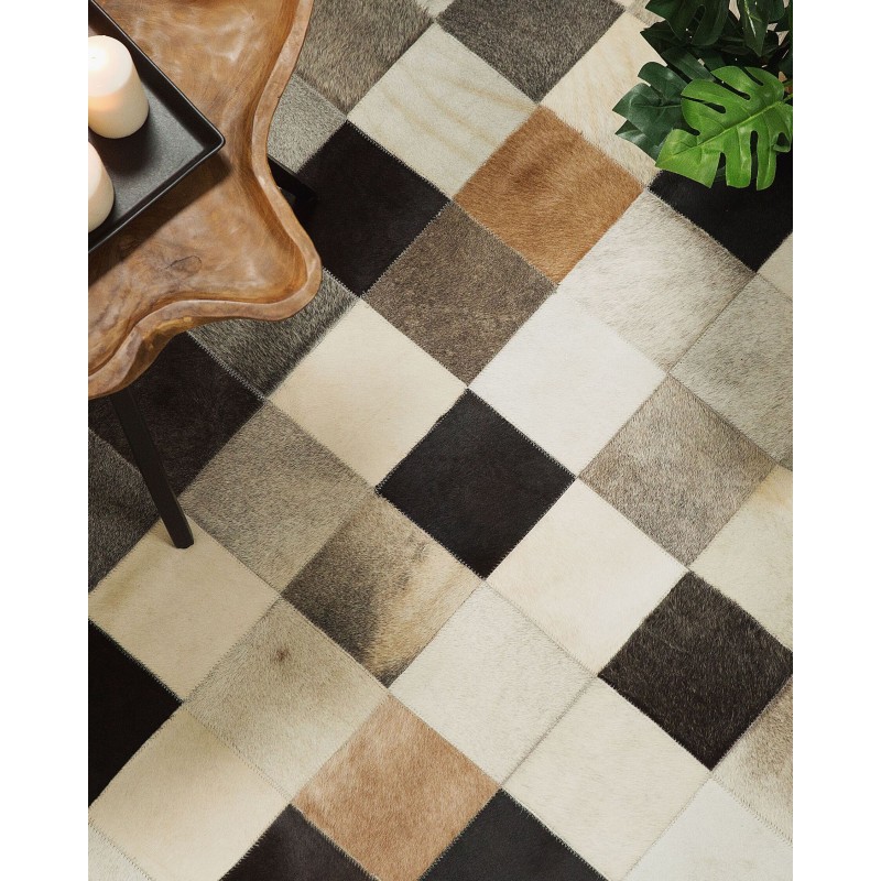 Dywan patchwork skórzany 200 x 300 cm wielokolorowy SOKE