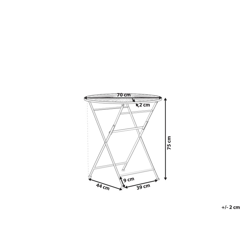 Stolik bistro TRENTO 70 cm 70 cm Metal Jasnozielony