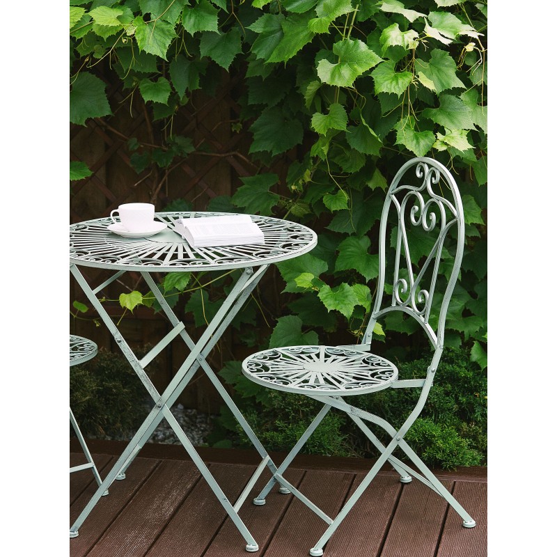 Stolik bistro TRENTO 70 cm 70 cm Metal Jasnozielony