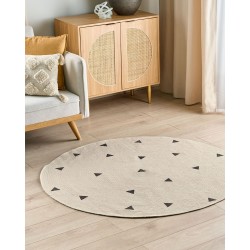 Dywan okrągły bawełniany ø 140 cm beżowy DURG