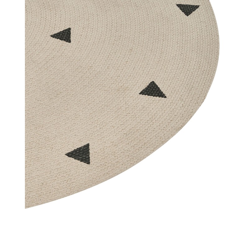 Dywan okrągły bawełniany ø 140 cm beżowy DURG