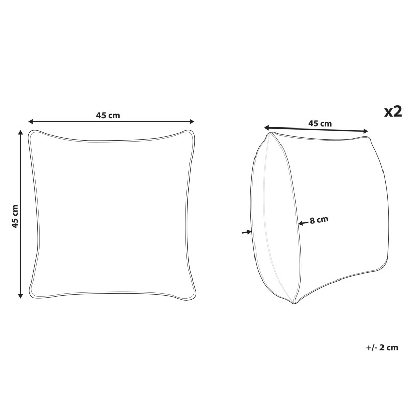 Zestaw 2 poduszek dekoracyjnych POPPY Welur 45 x 45 cm Brązowy Wzór abstrakcyjny