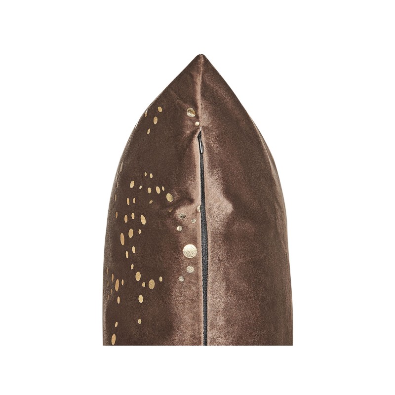 Zestaw 2 poduszek dekoracyjnych POPPY Welur 45 x 45 cm Brązowy Wzór abstrakcyjny