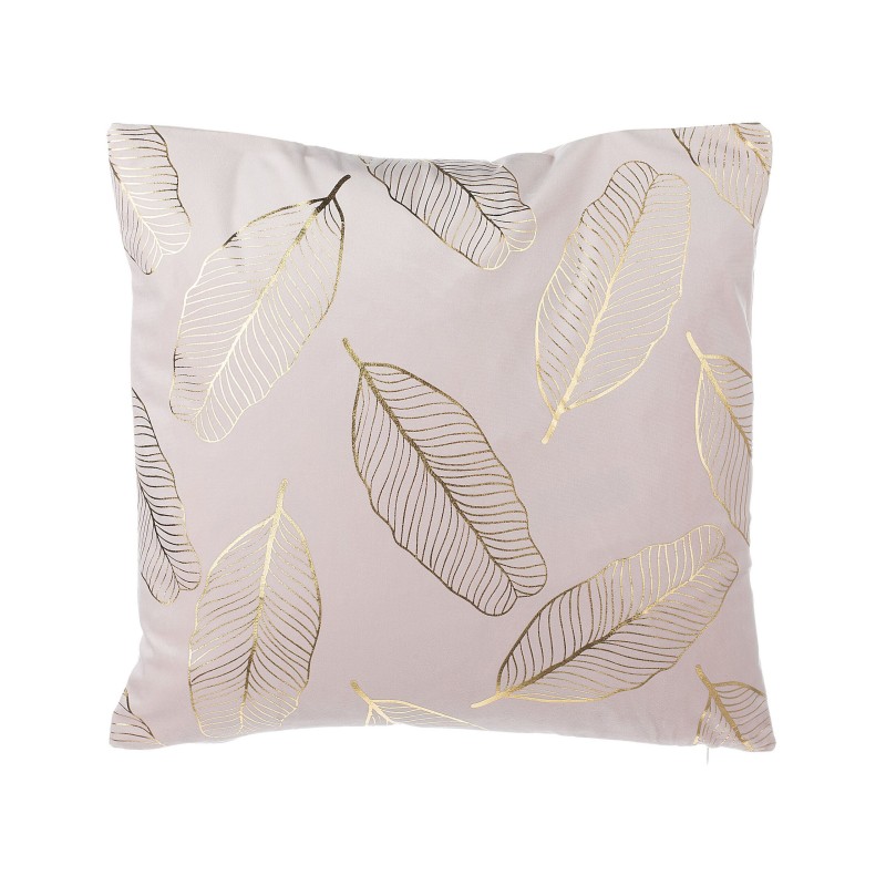 Zestaw 2 poduszek dekoracyjnych FREESIA Welur 45 x 45 cm Różowy Wzór roślinny