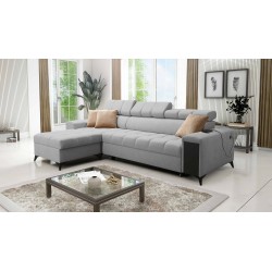 Venna I Mini Corner Sofa with Sleeping Function and USB Port in Plush Fabric, Avra 16