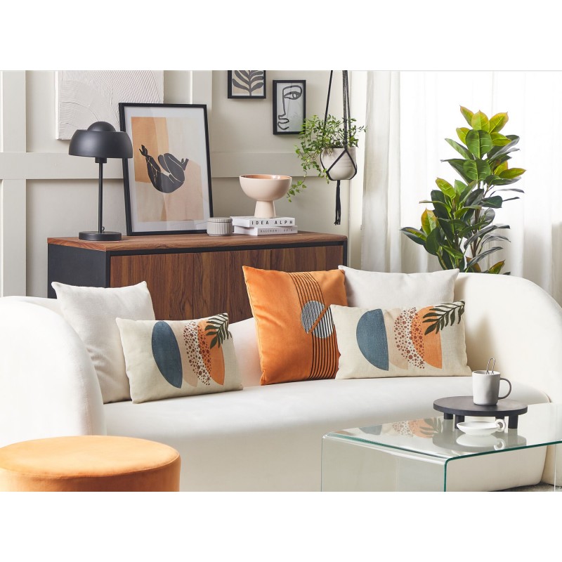 Zestaw 2 poduszek dekoracyjnych BROWALLIA 30 x 50 cm Kolorowy Wzór abstrakcyjny