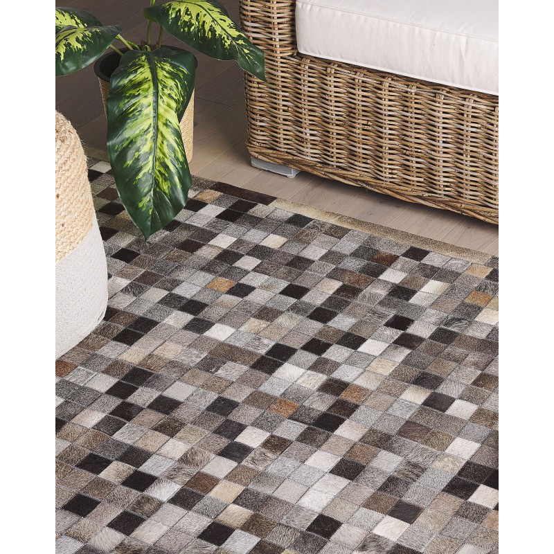 Dywan patchwork skórzany 160 x 230 cm wielokolorowy ARMUTLU