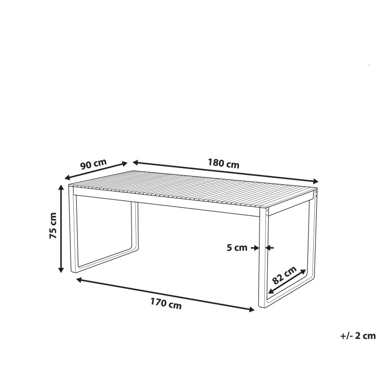 Stół ogrodowy SASSARI 180 cm 90 cm Drewno akacjowe Brązowy