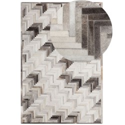 Dywan skórzany 140 x 200 cm szaro-beżowy ARSUZ