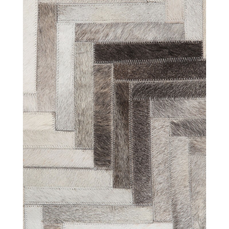 Dywan skórzany 140 x 200 cm szaro-beżowy ARSUZ