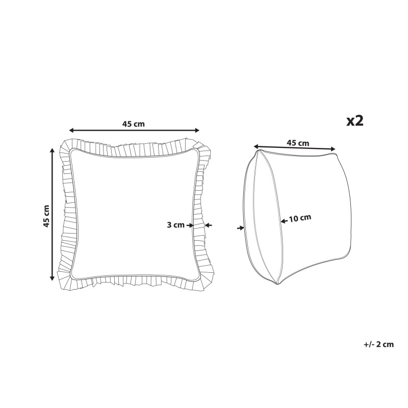 Zestaw 2 poduszek dekoracyjnych AMOENA Bawełna 45 x 45 cm Niebieski Wzór kwiatowy