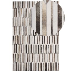 Dywan patchworkowy skórzany 140 x 200 cm brązowo-beżowy KULALAR