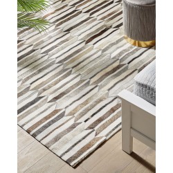 Dywan patchworkowy skórzany 140 x 200 cm brązowo-beżowy KULALAR