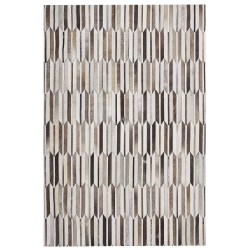 Dywan patchworkowy skórzany 140 x 200 cm brązowo-beżowy KULALAR