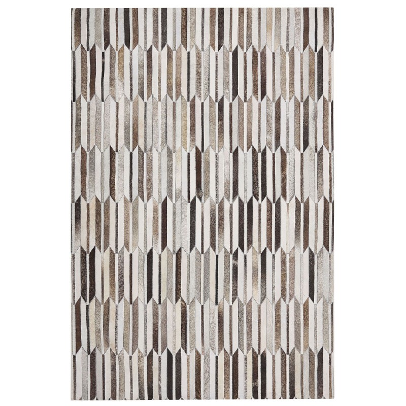 Dywan patchworkowy skórzany 140 x 200 cm brązowo-beżowy KULALAR