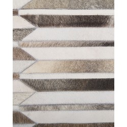 Dywan patchworkowy skórzany 140 x 200 cm brązowo-beżowy KULALAR