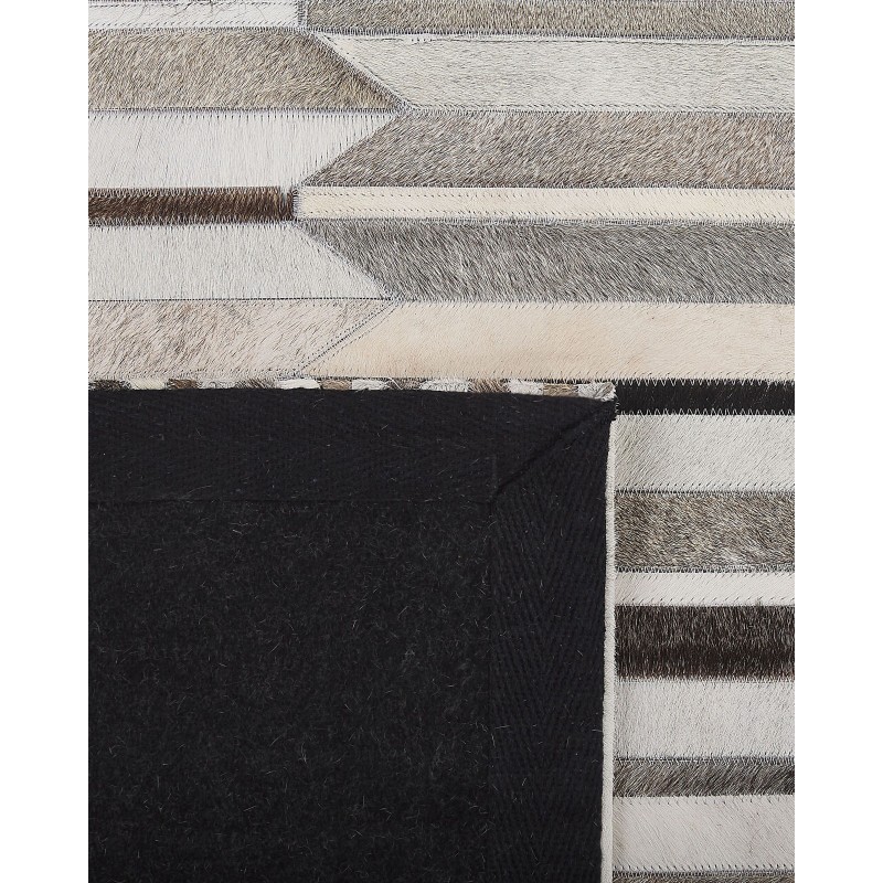 Dywan patchworkowy skórzany 140 x 200 cm brązowo-beżowy KULALAR