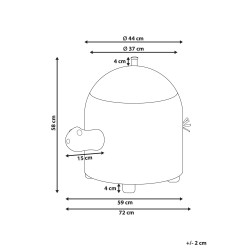 Kosz na zabawki Żółw MONTAGU Plecionka Naturalny
