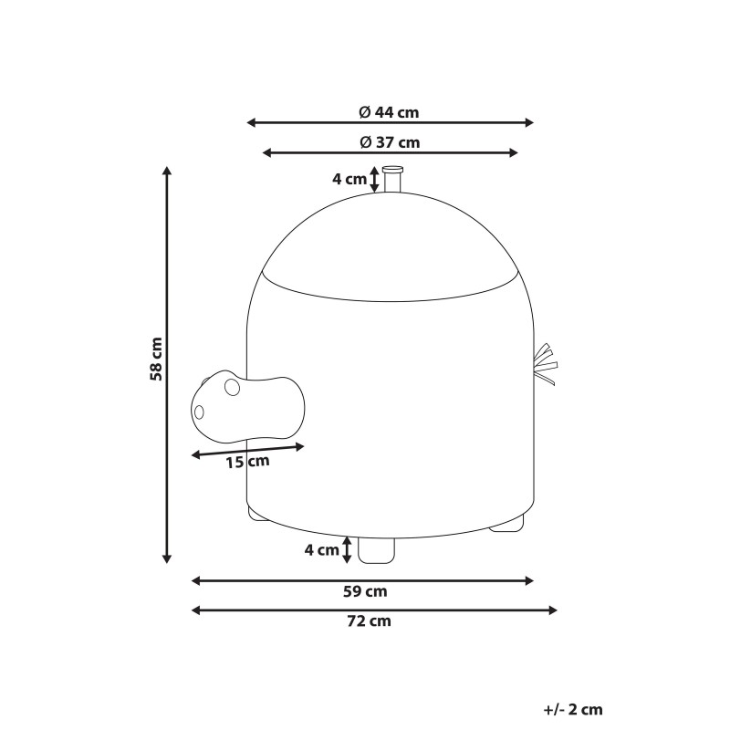 Kosz na zabawki Żółw MONTAGU Plecionka Naturalny