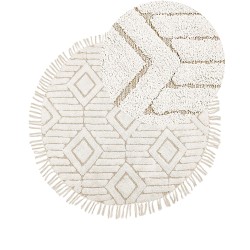 Dywan okrągły bawełniany ø 140 cm beżowy HORASAN