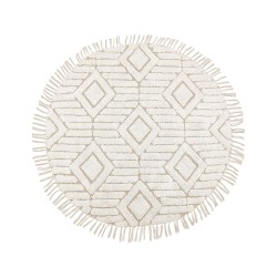 Dywan okrągły bawełniany ø 140 cm beżowy HORASAN