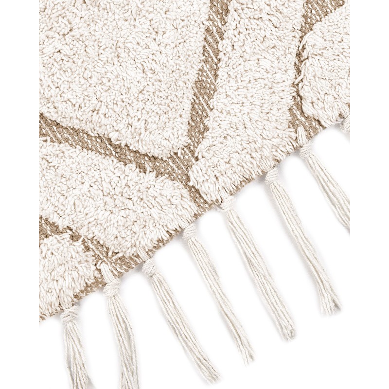 Dywan okrągły bawełniany ø 140 cm beżowy HORASAN