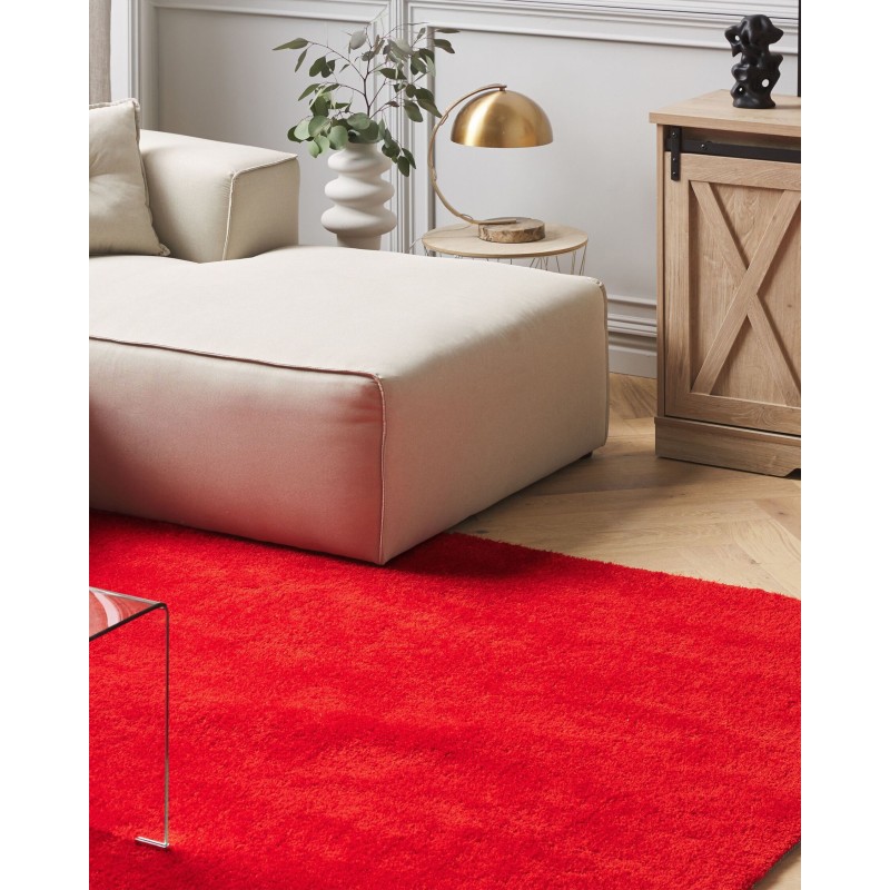 Dywan shaggy 140 x 200 cm czerwony DEMRE