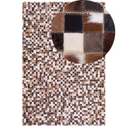 Dywan patchwork skórzany 160 x 230 cm wielokolorowy KONYA