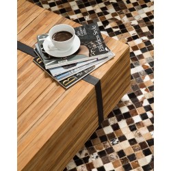 Dywan patchwork skórzany 160 x 230 cm wielokolorowy KONYA