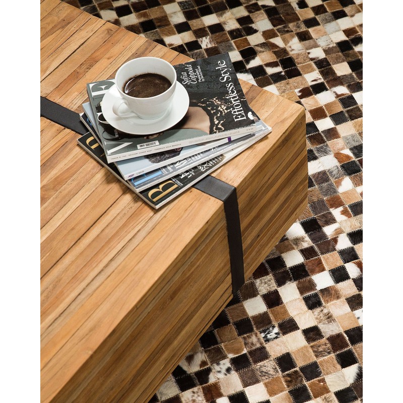 Dywan patchwork skórzany 160 x 230 cm wielokolorowy KONYA