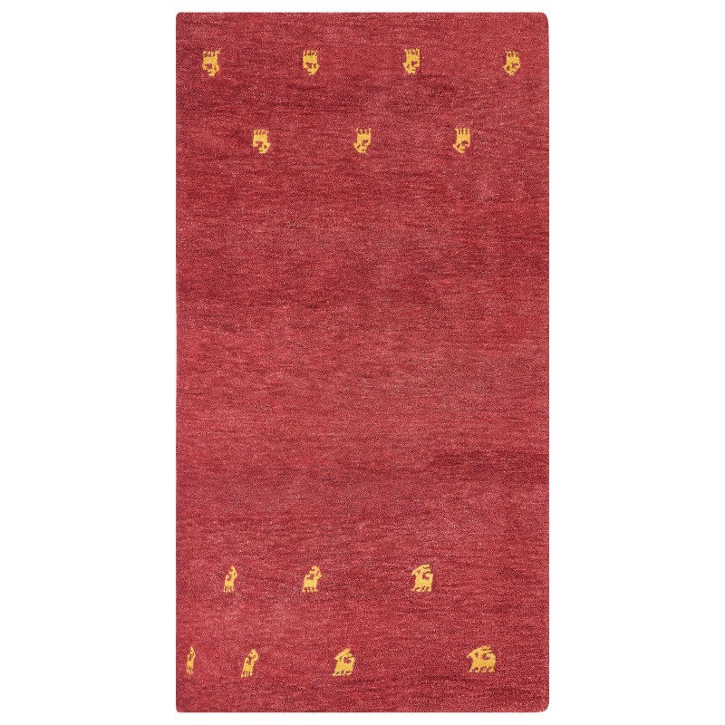 Dywan wełniany gabbeh 80 x 150 cm czerwony YARALI