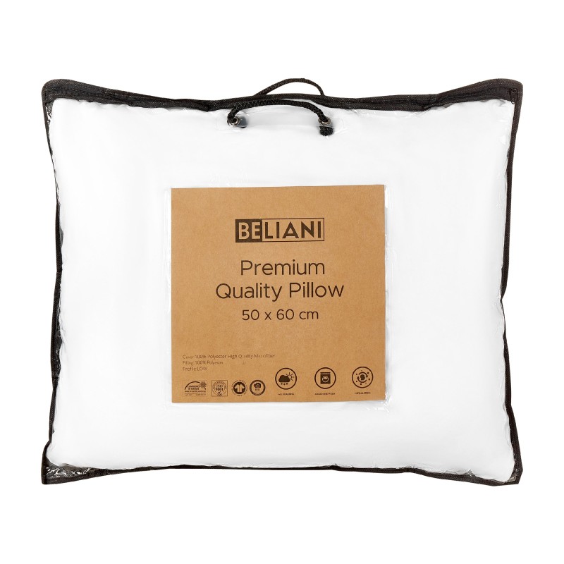 Poduszka ERRIGAL Niska Mikrofibra 50 x 60 cm Biały