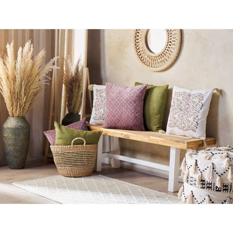 Zestaw 2 poduszek dekoracyjnych CARISSA Bawełna 45 x 45 cm Kolorowy Wzór kwiatowy