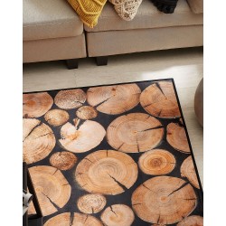 Dywan 80 x 150 cm motyw drewna KARDERE
