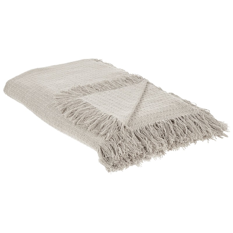 Narzuta na łóżko YERBENT Bawełna 200 x 220 cm Jasnoszary