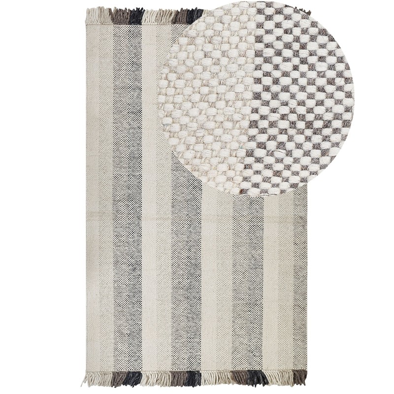 Dywan wełniany 140 x 200 cm złamana biel EMIRLER