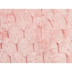 Poduszka dekoracyjna ROSEA Sztuczne futro 30 x 30 cm Różowy Jednolity