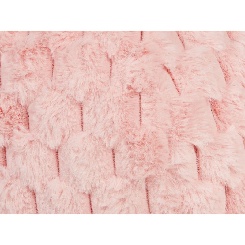 Poduszka dekoracyjna ROSEA Sztuczne futro 30 x 30 cm Różowy Jednolity