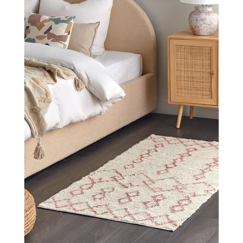 Dywan bawełniany 80 x 150 cm beżowo-różowy BUXAR