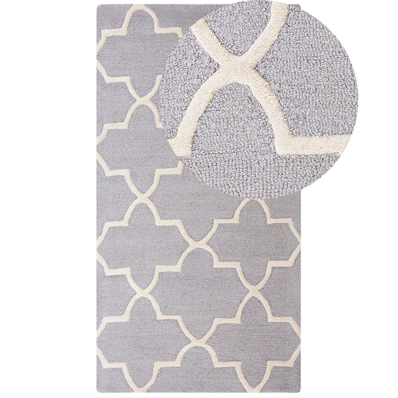 Dywan wełniany 80 x 150 cm szary SILVAN