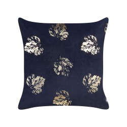 Zestaw 2 poduszek dekoracyjnych GOLDENROD Welur 45 x 45 cm Czarny Wzór roślinny