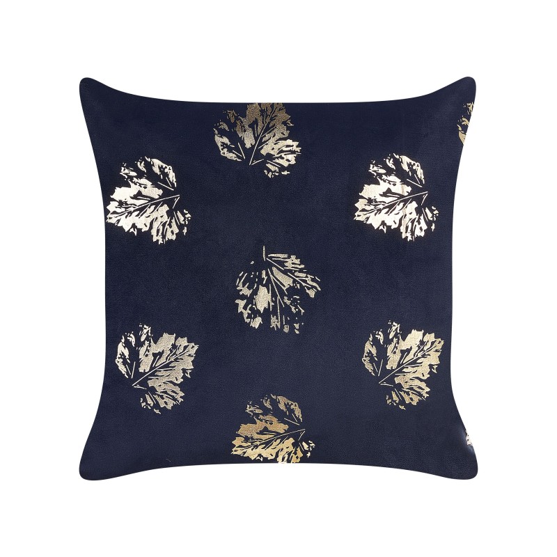 Zestaw 2 poduszek dekoracyjnych GOLDENROD Welur 45 x 45 cm Czarny Wzór roślinny