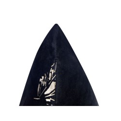 Zestaw 2 poduszek dekoracyjnych GOLDENROD Welur 45 x 45 cm Czarny Wzór roślinny