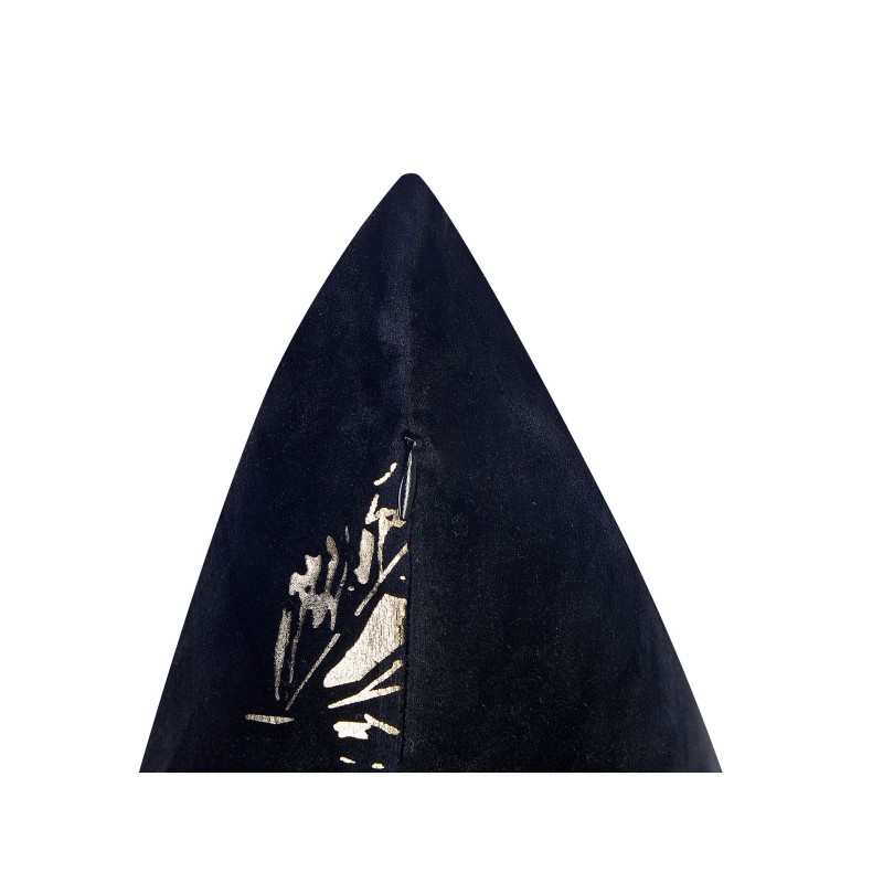 Zestaw 2 poduszek dekoracyjnych GOLDENROD Welur 45 x 45 cm Czarny Wzór roślinny