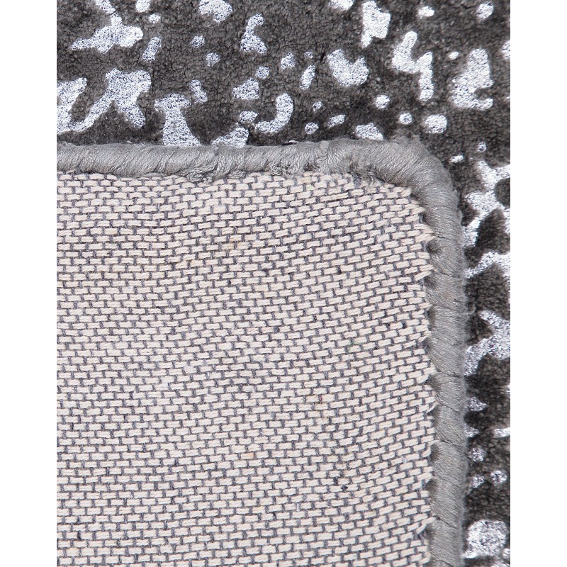 Dywan z wiskozy 140 x 200 cm szaro-srebrny ESEL