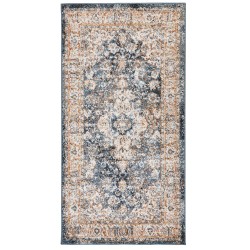 Dywan 80 x 150 cm beżowy z niebieskim DVIN