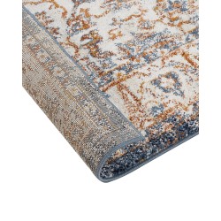 Dywan 80 x 150 cm beżowy z niebieskim DVIN